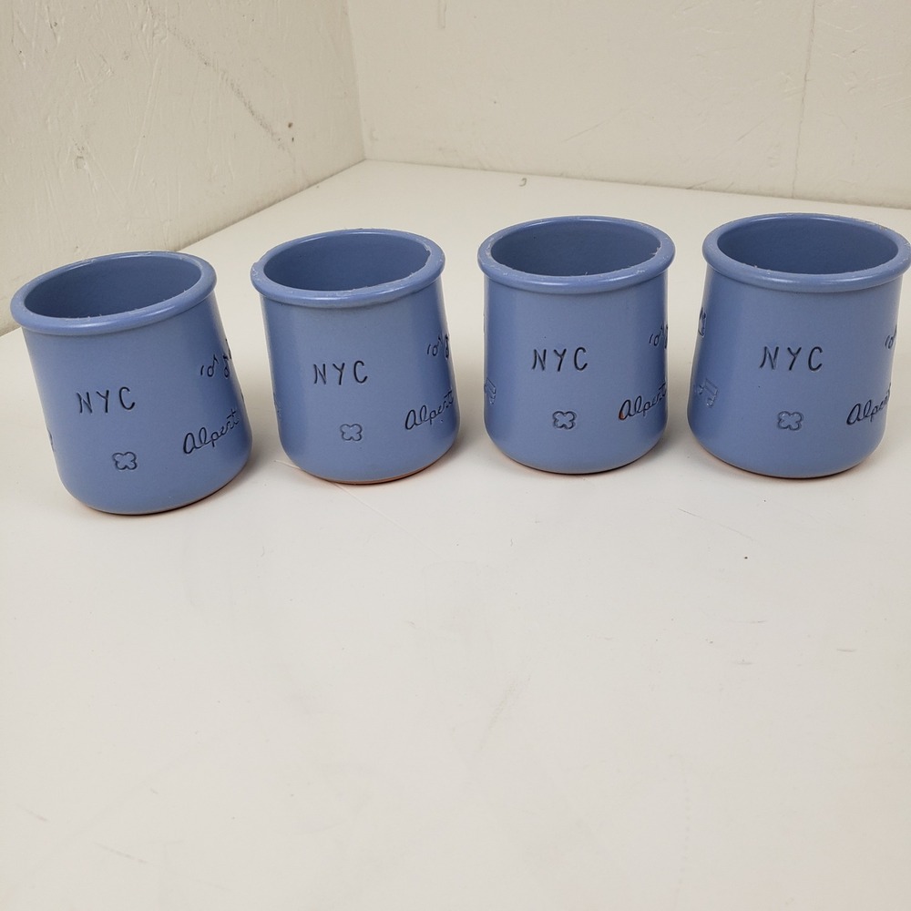 La Fermiere x Alex Alpert Limited Edition NYC Yogurt Pots Blue Set of 4‎ Jars